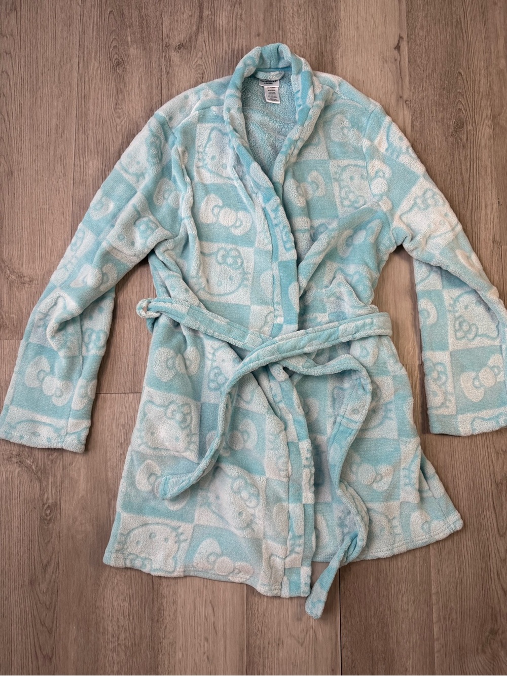 Hello Kitty Plush Fleece Light Blue Robe Size XL